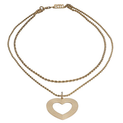 LAPSE Gold Neck Necklace Heart Stainless Steel Gold Plated 18K