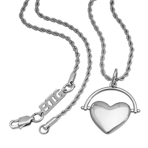 SYNERGY Silver Necklace Heart Stainless Steel