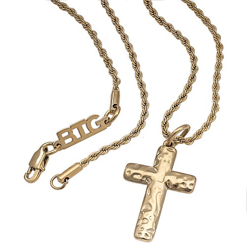 VOID Gold Cross Necklace Stainless Steel Gold Plated 18K