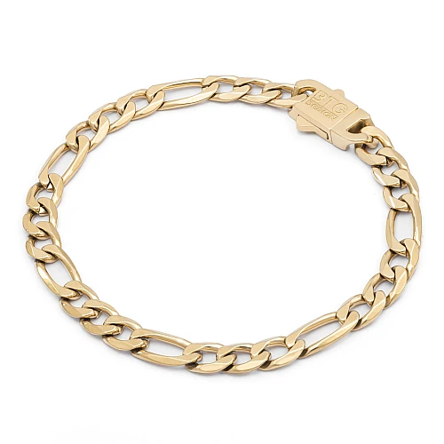 BTG FLAT FIGARO 6MM GOLD