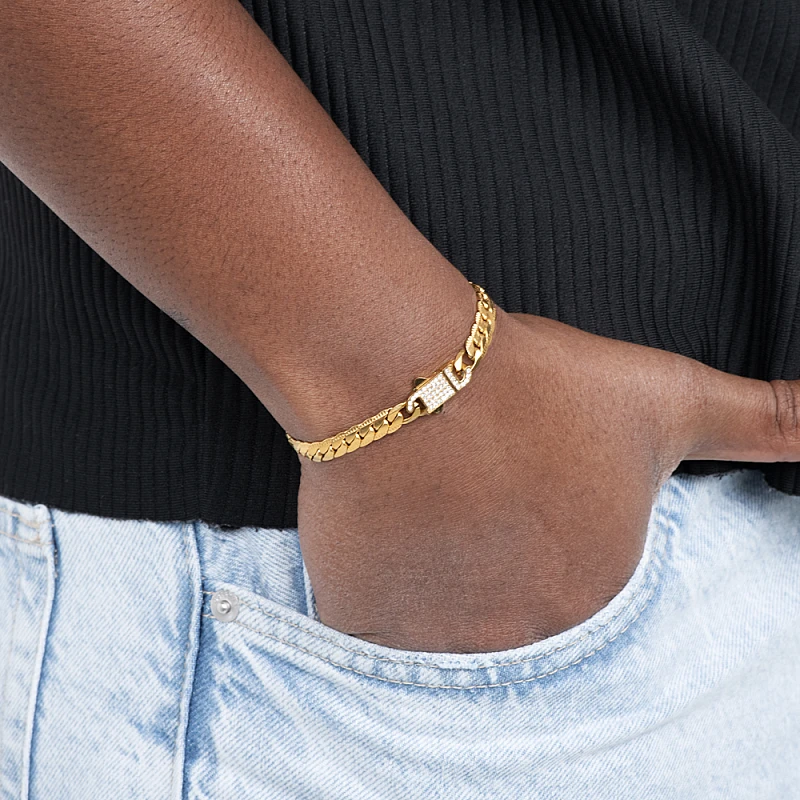 アクセサリー Gold Bracelet SP-Medium Goldsmiths 9ct Yellow Gold 3mm Square Spiga 7.5 inch