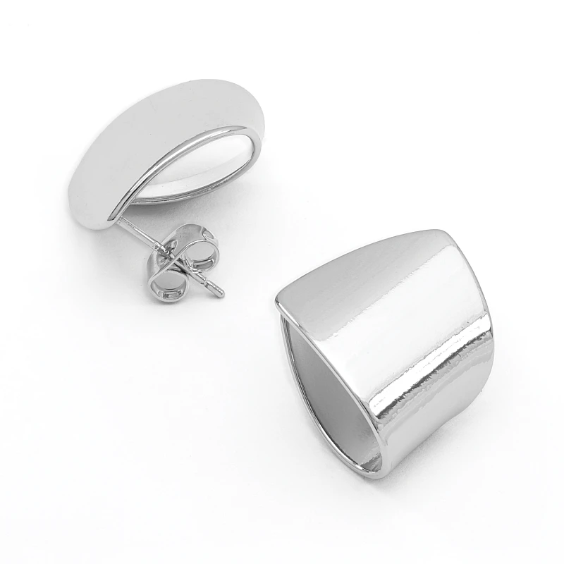 PORZO Silver Earring Stainless Steel 316L 